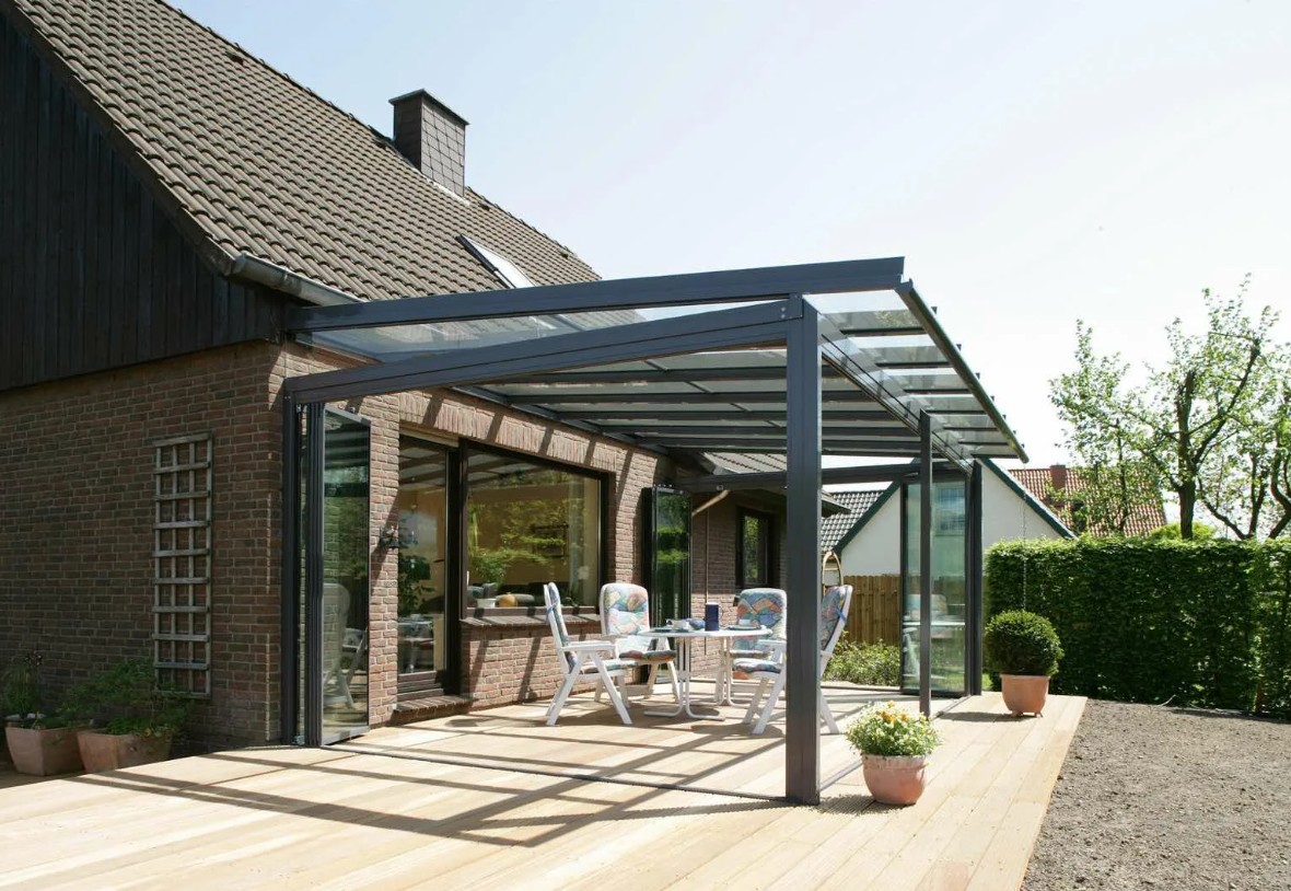 Навес пристроенный к дому